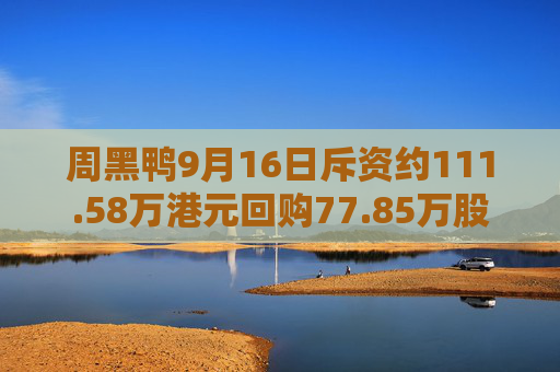 周黑鸭9月16日斥资约111.58万港元回购77.85万股